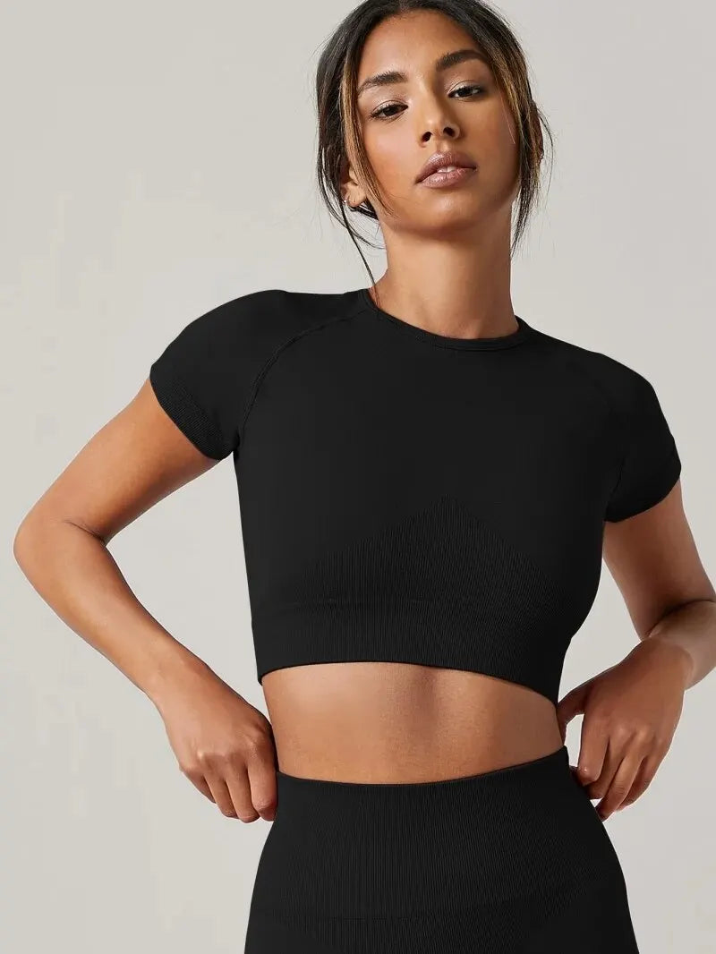 PinkFlex SeamlessFlow Yoga Sport Tee