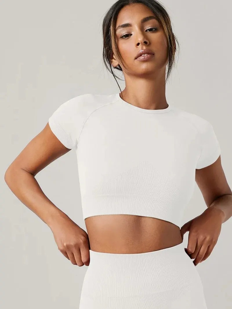 PinkFlex SeamlessFlow Yoga Sport Tee
