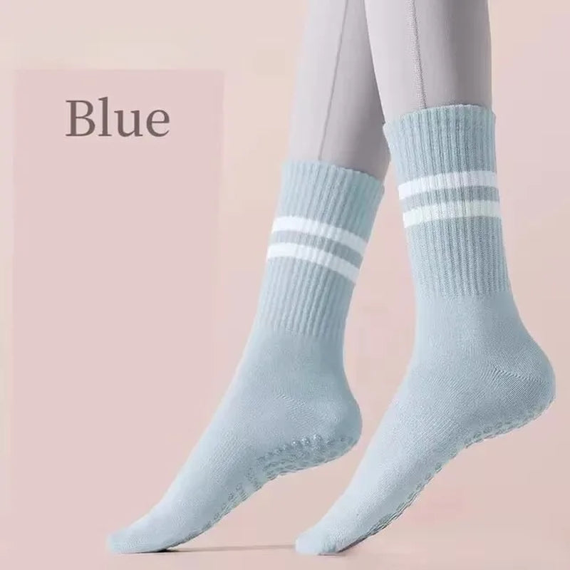 PinkFlex StudioGrip Mid-Tube Yoga Socks