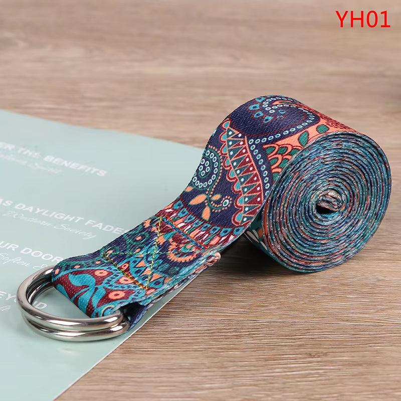 PinkFlex StretchEase Printed Yoga Strap