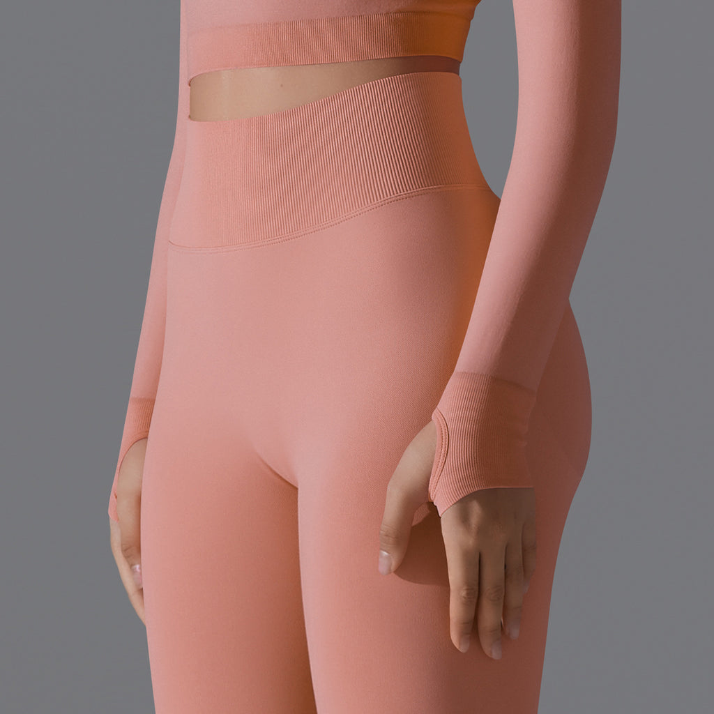 PinkFlex NudeFlex Seamless High-Waist Yoga Pants