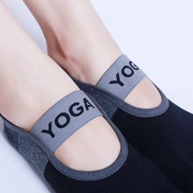 PinkFlex GripToe Five-Finger Yoga Socks