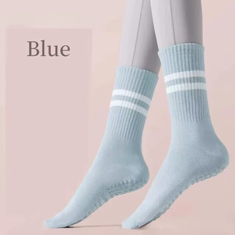PinkFlex StudioGrip Mid-Tube Yoga Socks