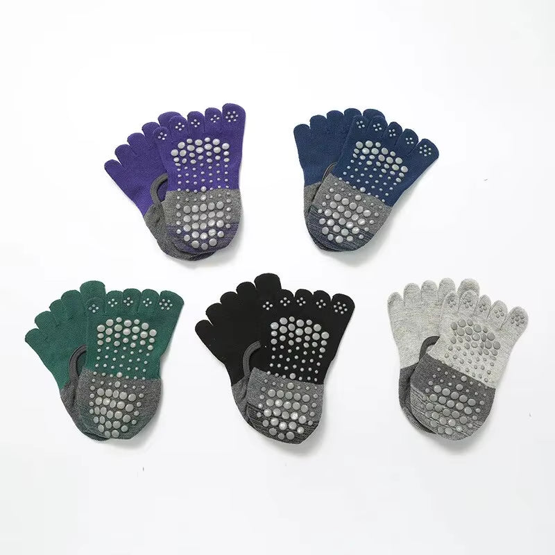 PinkFlex GripToe Five-Finger Yoga Socks