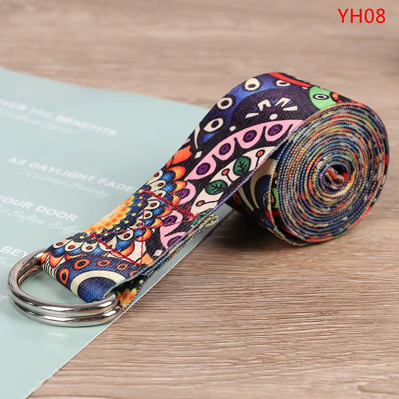 PinkFlex StretchEase Printed Yoga Strap
