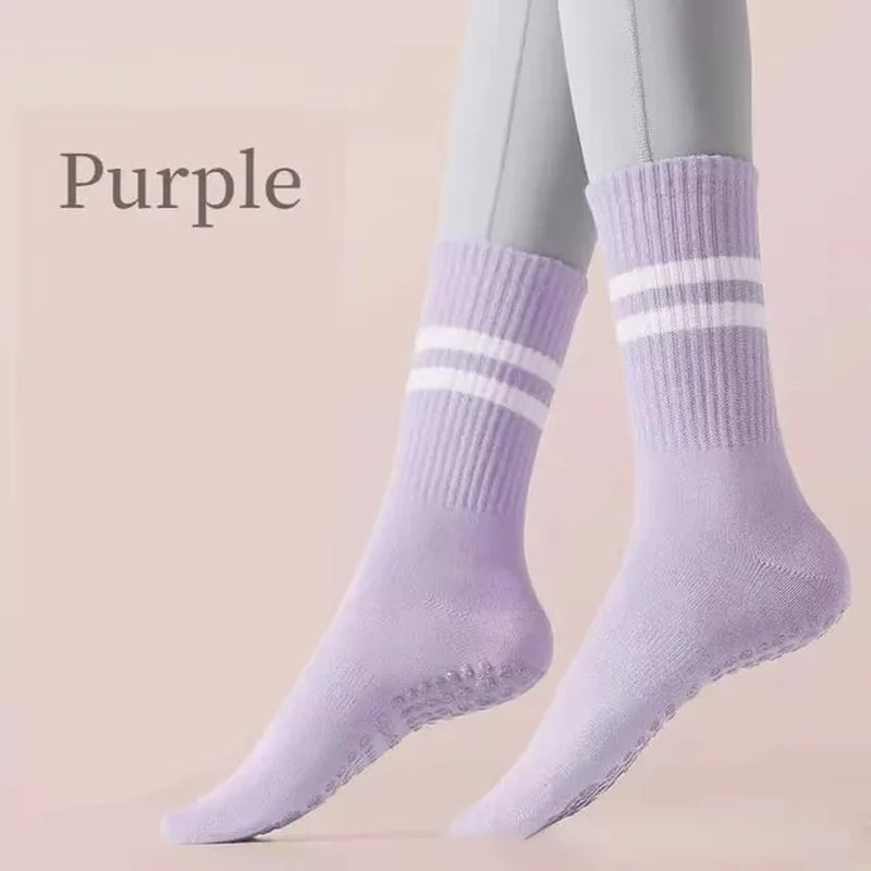 PinkFlex StudioGrip Mid-Tube Yoga Socks