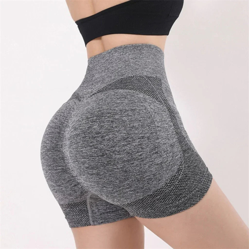 PinkFlex SculptRise High-Waist Yoga Shorts